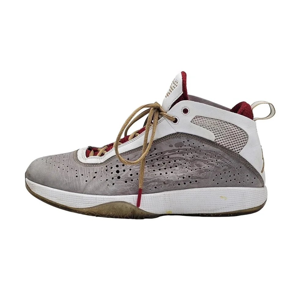 Jordan Air Jordan Shoes Mens Size 10 Gray White Mid Top Basketball 2010 Sneakers